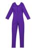 Aislor Kids Big Girls One Piece Long Sleeves Full Body Jumpsuit Bodysuit Dance Athletic Gymnastics Leotard Activewear Purple 9-10 Years view 4
