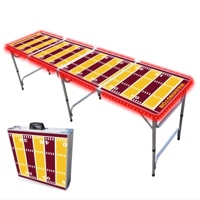 8-Foot Professional Beer Pong Table w/LED Lights - Washington Football Field