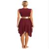 Hularka Women's Liturgical Praise Dance Dress Tunic Worship Color Block Lyrical Dance Costume Performance Burgundy XX-Large view 3