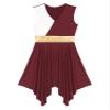 Hularka Women's Liturgical Praise Dance Dress Tunic Worship Color Block Lyrical Dance Costume Performance Burgundy XX-Large view 4