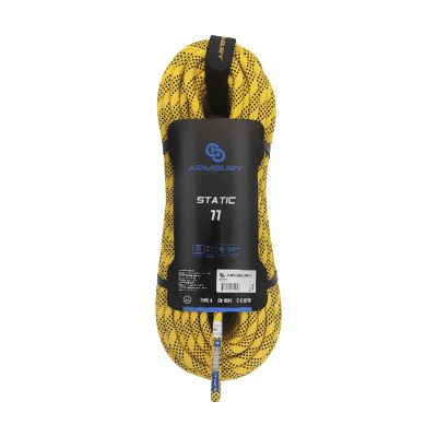 ARMBURY Static Climbing Rope - High Strength Single Climbing Safety Rope Ideal for Rescue Activities Caving Rappelling/Abseiling Hauling and Ascending (11x200,Yellow)