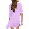 Little Girl's Kids Swimsuit Beach Cover Up for Girl Chiffon Shirt Bikini Beachwear Toddler Girl (Purple #1, 12-13 Years) view 2