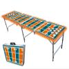 8-Foot Professional Beer Pong Table w/Cup Holes & LED Lights - Miami Football Field view 1