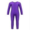 Aislor Kids Big Girls One Piece Long Sleeves Full Body Jumpsuit Bodysuit Dance Athletic Gymnastics Leotard Activewear Purple 7-8 Years view 2