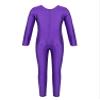 Aislor Kids Big Girls One Piece Long Sleeves Full Body Jumpsuit Bodysuit Dance Athletic Gymnastics Leotard Activewear Purple 7-8 Years view 3