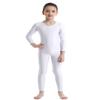 Aislor Kids Big Girls One Piece Long Sleeves Full Body Jumpsuit Bodysuit Dance Athletic Gymnastics Leotard Activewear White 13-14 Years view 1