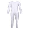 Aislor Kids Big Girls One Piece Long Sleeves Full Body Jumpsuit Bodysuit Dance Athletic Gymnastics Leotard Activewear White 13-14 Years view 4