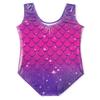 HOZIY 5t Leotards for Girls Gymnastics Sparkly Size 5-6 Year Old Toddler Blue Purple Gradient Ombre Mermaid Kids Leo Tumbling Outfits Tank Sleeveless Leotardo De Gimnasia Para Nias view 2