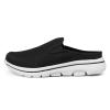 LLTMALL Mens Open Back Walking Sneaker Slippers Comfortable Mesh Knit Slip On Indoor Outdoor Mules Black 13.5 view 1