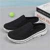 LLTMALL Mens Open Back Walking Sneaker Slippers Comfortable Mesh Knit Slip On Indoor Outdoor Mules Black 13.5 view 3