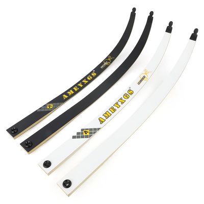 Archery Takedown Recurve Bow Limbs Only Replacements Fiberglass and Bamboo Sheet Laminated for 66" 68" 70" Recurve Bow 14-40lbs (30 lbs, white/68inch)