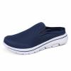 LLTMALL Mens Open Back Walking Sneaker Slippers Comfortable Mesh Knit Slip On Indoor Outdoor Mules Navy Blue 12 view 2