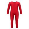 Aislor Kids Big Girls One Piece Long Sleeves Full Body Jumpsuit Bodysuit Dance Athletic Gymnastics Leotard Activewear Red 7-8 Years view 1