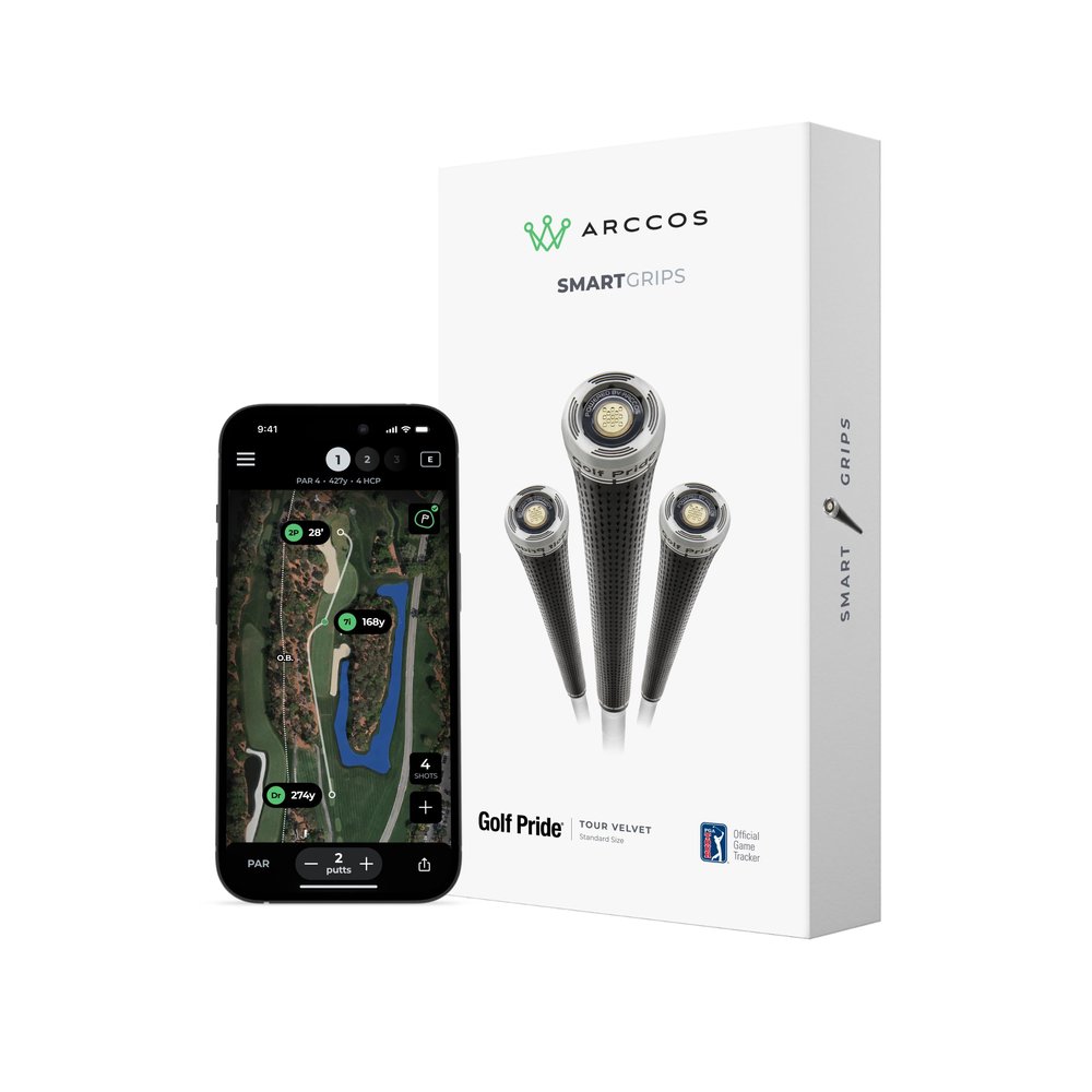 Arccos Golf Pride MCC & Tour Velvet Smart Grips: Golf's #1 Game Tracking Platform, Automatic Shot Tracking, A.I. Powered GPS Rangefinder, Strokes Gained Analytics & Smart Club Distances