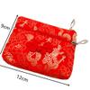 2pcs Cute Chinese knot Two Zipper Purse Jewelry Packaging Bags for Bracelets Necklace Storage Silk Brocade Zip Pouch Bags for Travel (red2 pcs pattern random) view 2