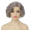 Amnenl Grey Short Curly Wig for Women Finger Wave Wigs Natural Heat Resistant Synthetic Hair for Daily Costume Party Halloween Wig view 1