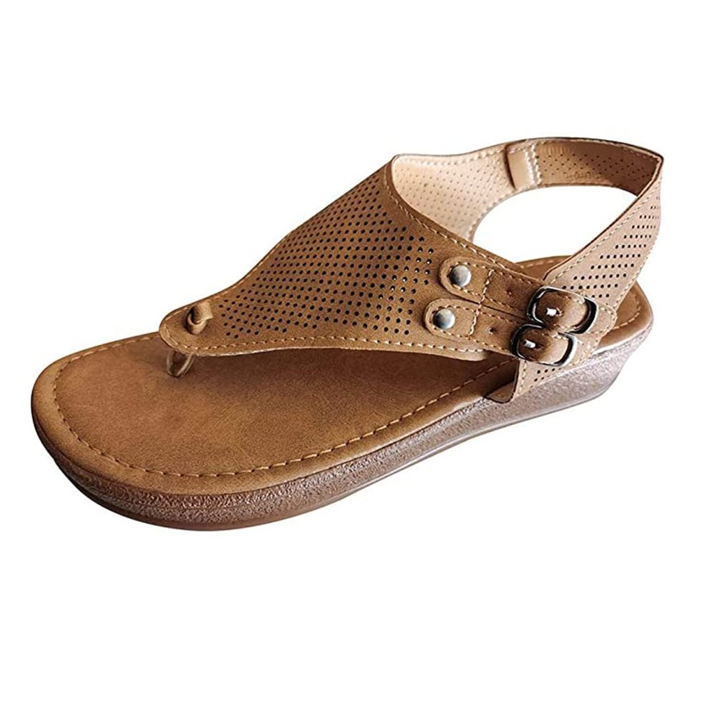 Sandals For Women Dressy Flats Womens Bohemia Bead Style Herringbone Sandals with Beads and Stones - Flat Fashion Flip Flops Beach Sandals