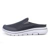 LLTMALL Mens Open Back Walking Sneaker Slippers Comfortable Mesh Knit Slip On Indoor Outdoor Mules Dark Grey 12 view 1