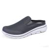 LLTMALL Mens Open Back Walking Sneaker Slippers Comfortable Mesh Knit Slip On Indoor Outdoor Mules Dark Grey 12 view 3