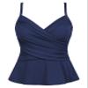 coastal rose Women's Tankini Swim Top Tummy Control Ruched Bathing Suit Flounce Ruffle Slimming Push Up Swimsuit US6 Navy view 1