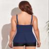 coastal rose Women's Tankini Swim Top Tummy Control Ruched Bathing Suit Flounce Ruffle Slimming Push Up Swimsuit US6 Navy view 3
