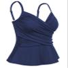 coastal rose Women's Tankini Swim Top Tummy Control Ruched Bathing Suit Flounce Ruffle Slimming Push Up Swimsuit US6 Navy view 4