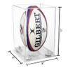 Better Display Cases Acrylic Rugby Ball Display Case Vertical with Clear Case, White Risers, Clear Base 8" x 8" x 12" (A060/B42) view 2