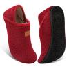 Fires Womens Mens Slippers with Rubber Sole Soft-Lightweight House Slipper Socks Around House Shoes Non Slip Indoor/Outdoor, Winered, 8-9 Women/6.5-7.5 Men view 1