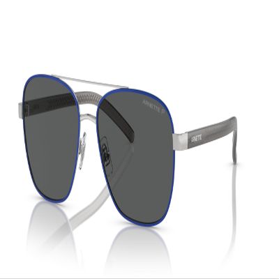 ARNETTE Man Sunglasses Silver/Blue Frame, Polarized Grey Lenses, 59MM