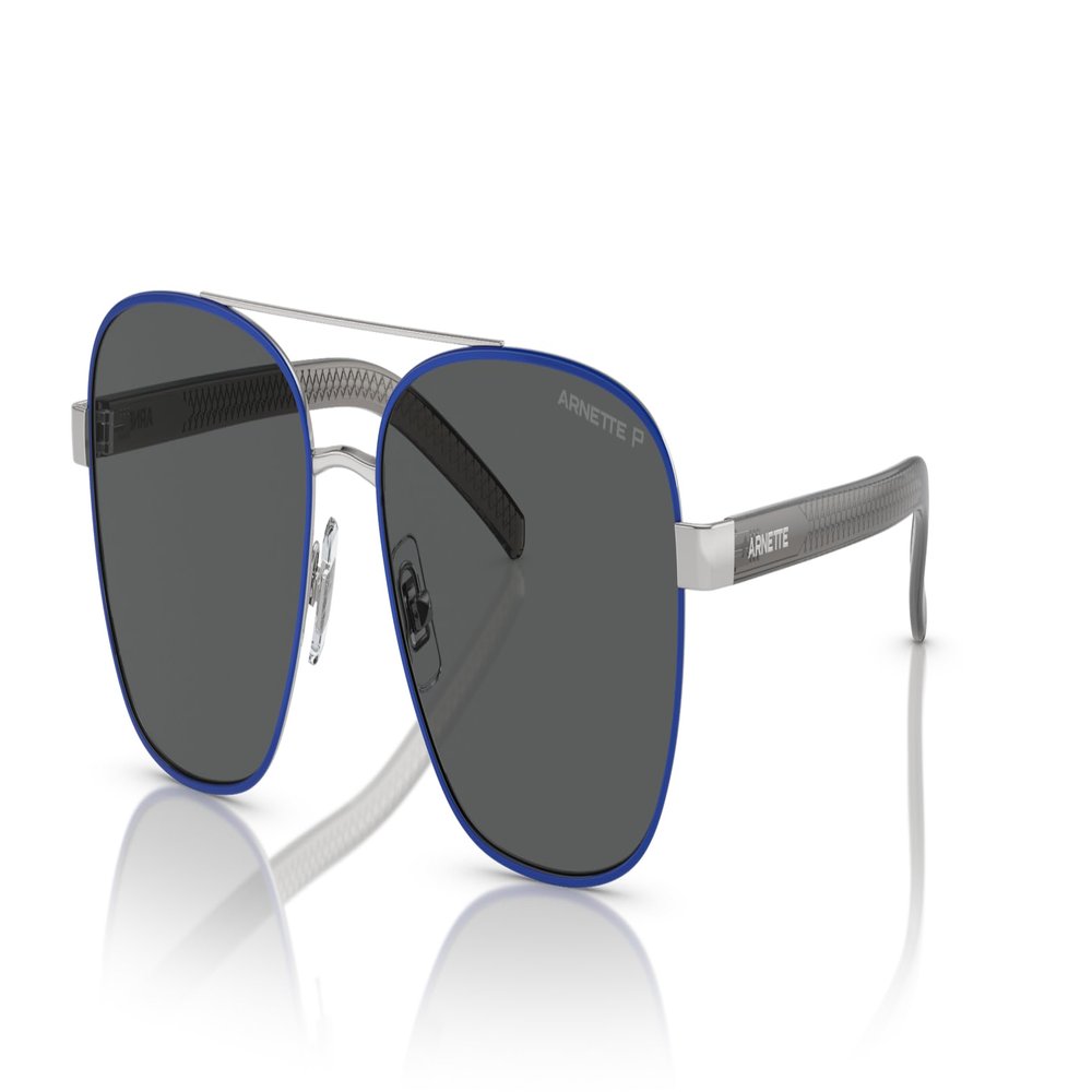 ARNETTE Man Sunglasses Silver/Blue Frame, Polarized Grey Lenses, 59MM