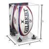 Better Display Cases Acrylic Rugby Ball Display Case Vertical with Mirror Case, Black Risers and Clear Base 8" x 8" x 12" (A060/B42) view 2