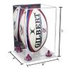 Better Display Cases Acrylic Rugby Ball Display Case Vertical with Mirror Case, Purple Risers, Clear Base 8" x 8" x 12" (A060/B42) view 2