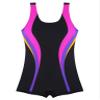 Hansber Women's Boyleg One Piece Swimsuit Sleeveless Tank Biketard Swimwear Padded Athletic Sports Bathing Suit Rose Small view 4