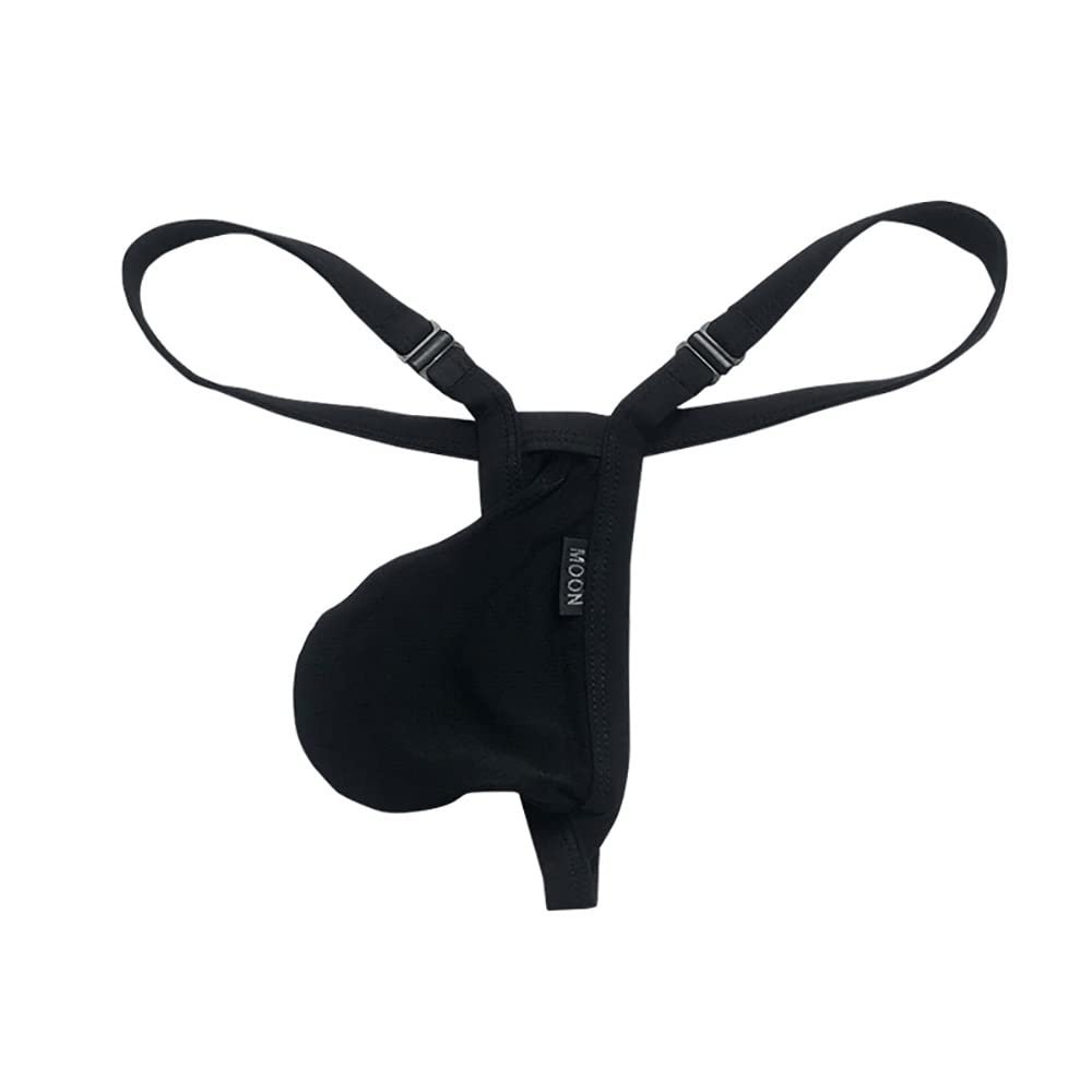 COMLIFE Mens Mesh Breathable Low-Rise G-String Panties Male Soft Thong Panties Underwear Black