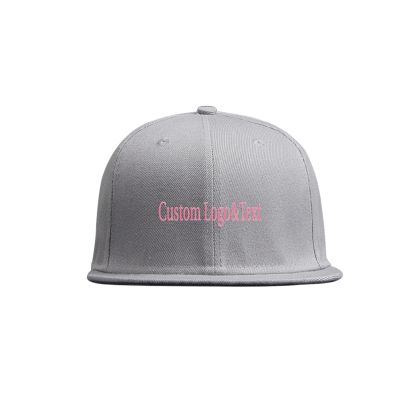 Miujonvy Personalized Hip Hop Flat Hats for Unisex Hip Hop Flat Bill Brim Adjustable Polo Cap Gray