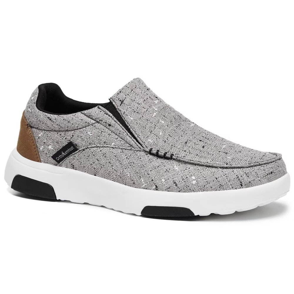 Women's Orthopedic Slip-On Loafers Walking Shoes: Breathable Walking Shoes Casual for Recovery, Flexing Cushion Shoes with Rubber Sole Dark Grey Size 7.5