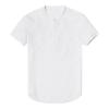 Men's Hippie Linen Henley T Shirts Short Sleeve Button Neck Casual T Shirts Solid Color Summer Beach Shirt Tops (US Size S Asia M,White) view 1