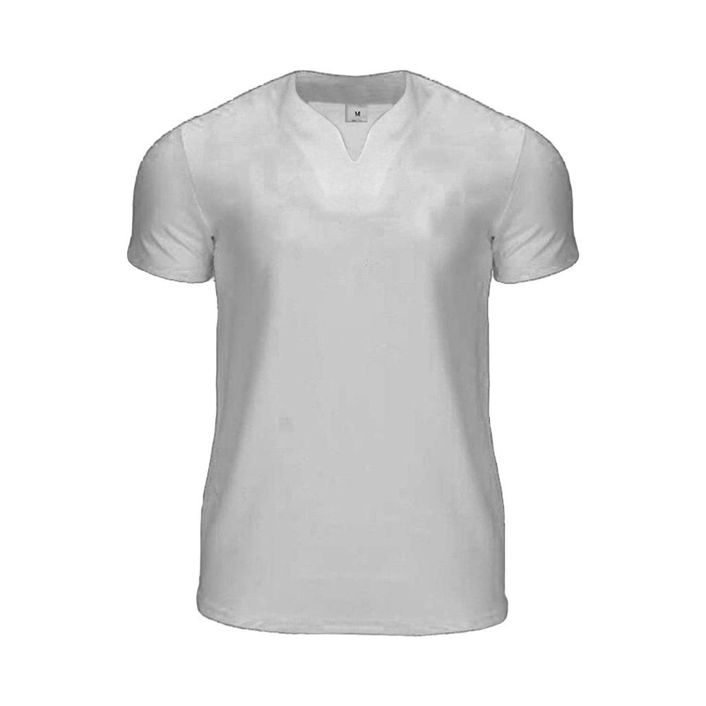 JEsilunmaMY Mens Fashion V Neck Muscle T-Shirt Solid Color Short Sleeve Bodybuilding Gym Tee Casual Loose Hipster Shirts (US Size XXL Asia 3XL,Light Grey)