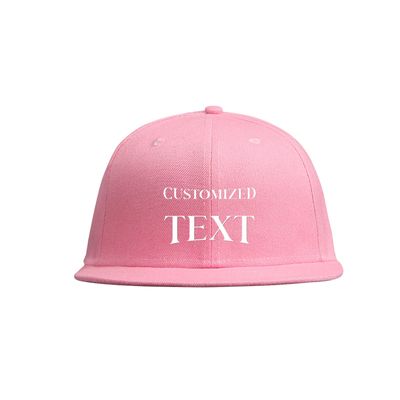 Custom Snapback Hats for Unisex Hip Hop Flat Bill Brim Adjustable Polo Cap Pink