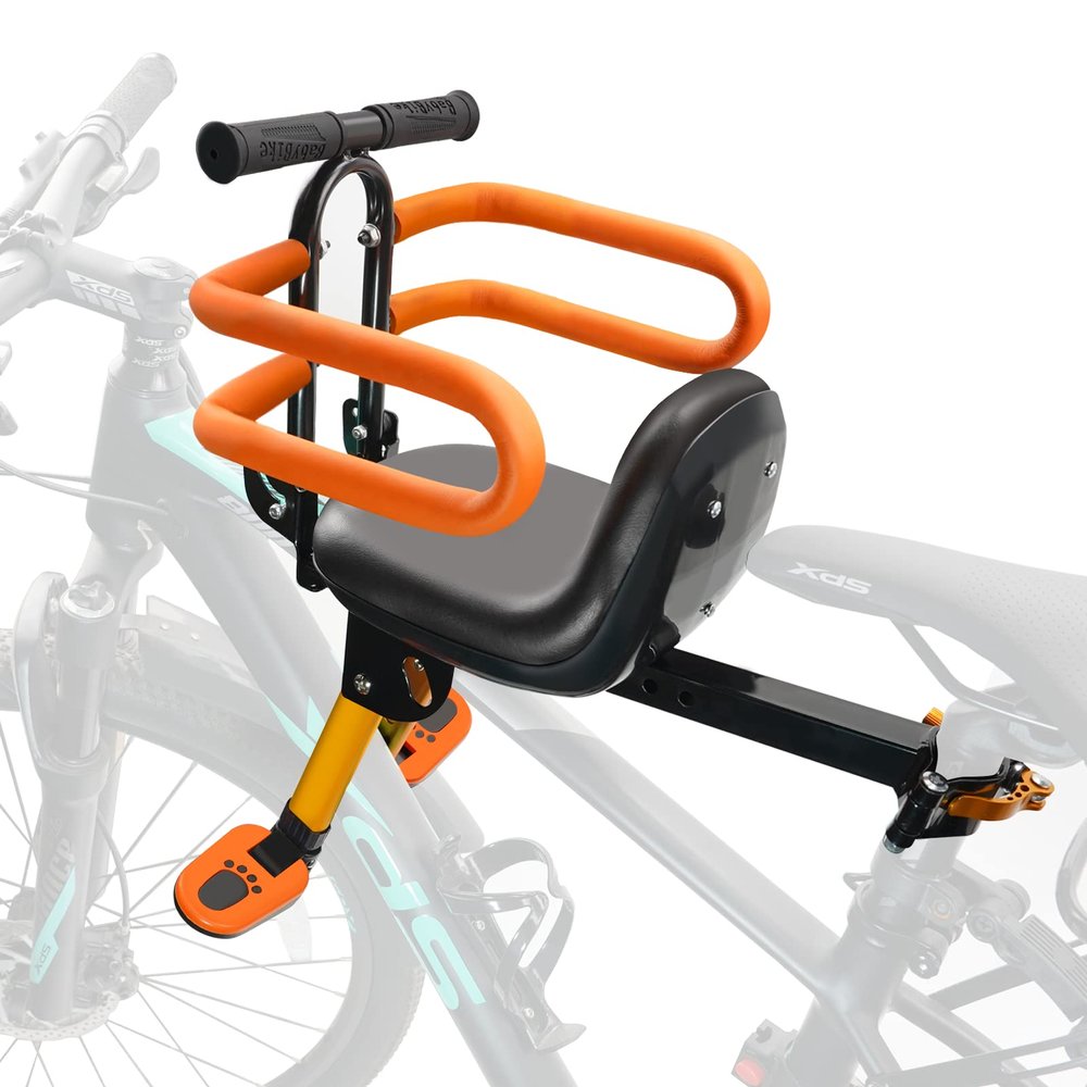 OUSEXI Front Toddler Bike Seat, Retractable Kids Bike Seat Front Mounted with Fence,Suitable for Children 2~6 Years