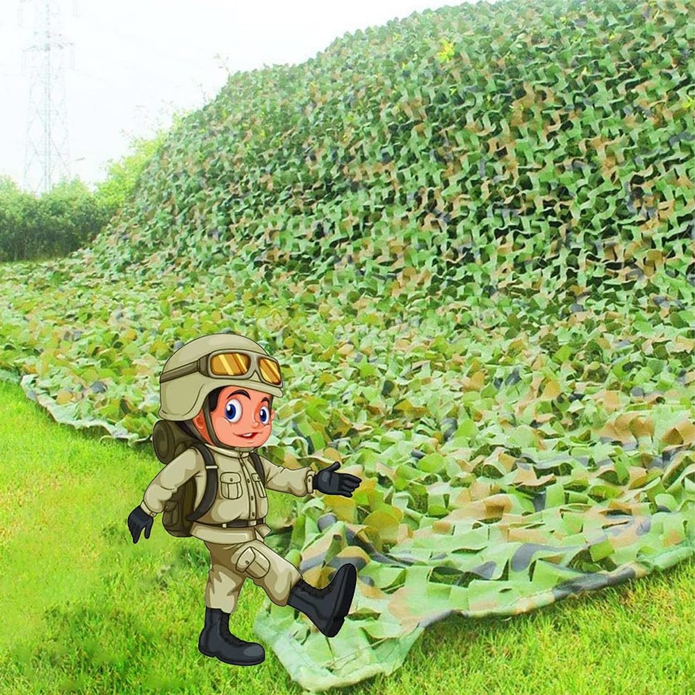 CHEVVY Green Camo Net,Jungle Camouflage Netting with Mesh,2x3m Camping Hunting Blinds Shooting Military Outdoor Shade Netting 3x4m 4x5m 4x6m 5x8m 10x10m 10x20m (Size : 2x10m/6.6x32.8ft)