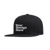 Custom Snapback Hats for Unisex Hip Hop Flat Bill Brim Adjustable Curved Brim Hat Black view 2