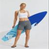 Willit Women's 5 inch Swim Board Shorts Swimming Bottoms Tummy Control Beach Shorts with Liner Gray S view 2