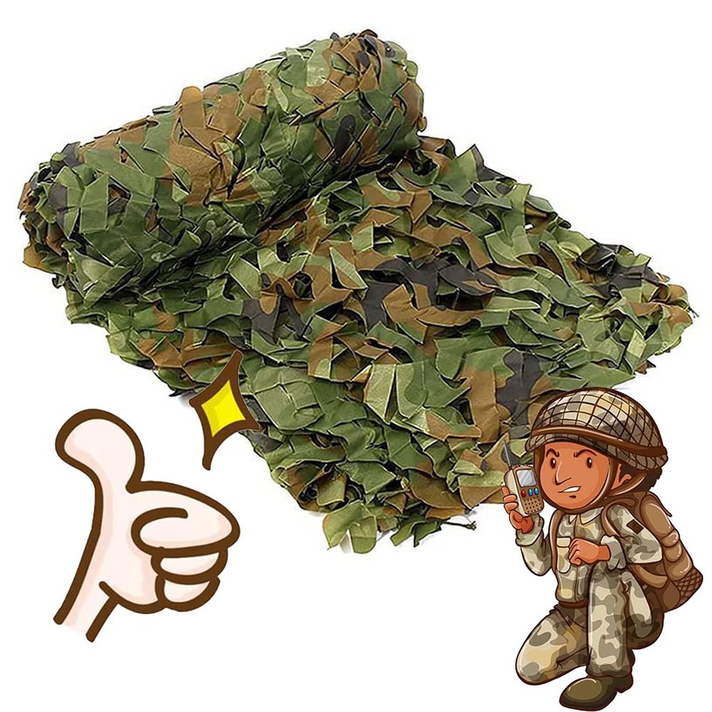 CHEVVY Camo Netting, Woodland Camouflage Net, Military Netting, Outdoor Shade Net, Sunscreen Netting, Theme Party Decoration Camping Military Hunting Shooting Blinds (Size : 3x8m/9.8x26.2ft)