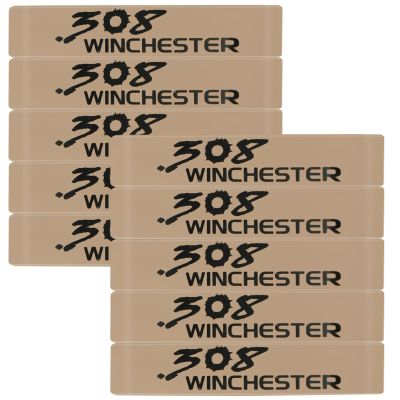 Aolamegs 10 Pack .308 Winchester Magazine Bands, Durable Silicone Magazine Marking Band, Perfect Ammo Caliber Labels for Magazine Identification (Khaki-Black)