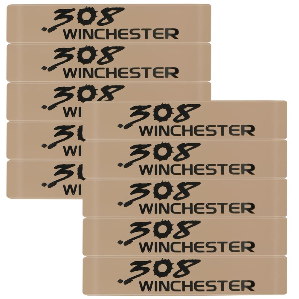 Aolamegs 10 Pack .308 Winchester Magazine Bands, Durable Silicone Magazine Marking Band, Perfect Ammo Caliber Labels for Magazine Identification (Khaki-Black)