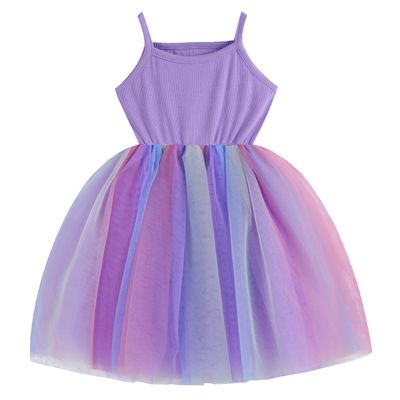 GSVIBK Baby Girls Tutu Dress Toddler Tulle Tutu Dress Infant Tulle Dresses Princess Party Dress 582 Rainbow Purple 80