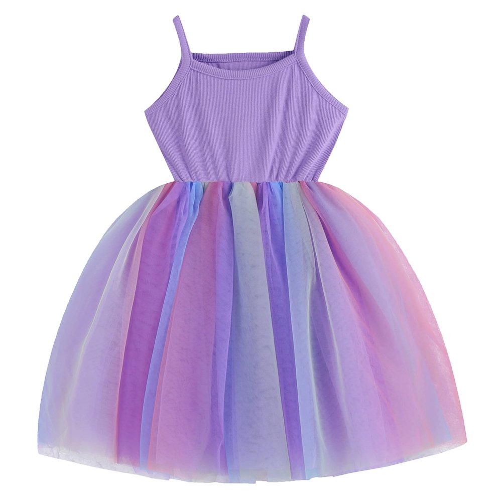 GSVIBK Baby Girls Tutu Dress Toddler Tulle Tutu Dress Infant Tulle Dresses Princess Party Dress 582 Rainbow Purple 80