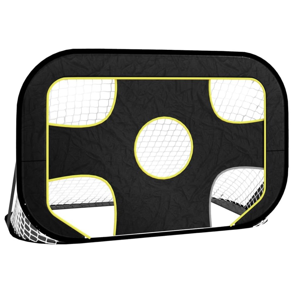 vidaXL Sturdy Football Goal Net with Target Multifunctional, Portable, Outdoor Sports Equipment Easy Carrying with Bag Black - 47.2"x31.5"x31.5"