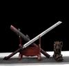 LOONGSWORD Handcrafted Wolf-Head Straight Blade with High-Carbon Steel Hammer-Forged Patterned Edge and Alloy Fittings - Perfect for Outdoor Adventures view 1